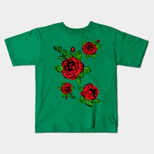 June Birth month flower  red rose Kids T-Shirt